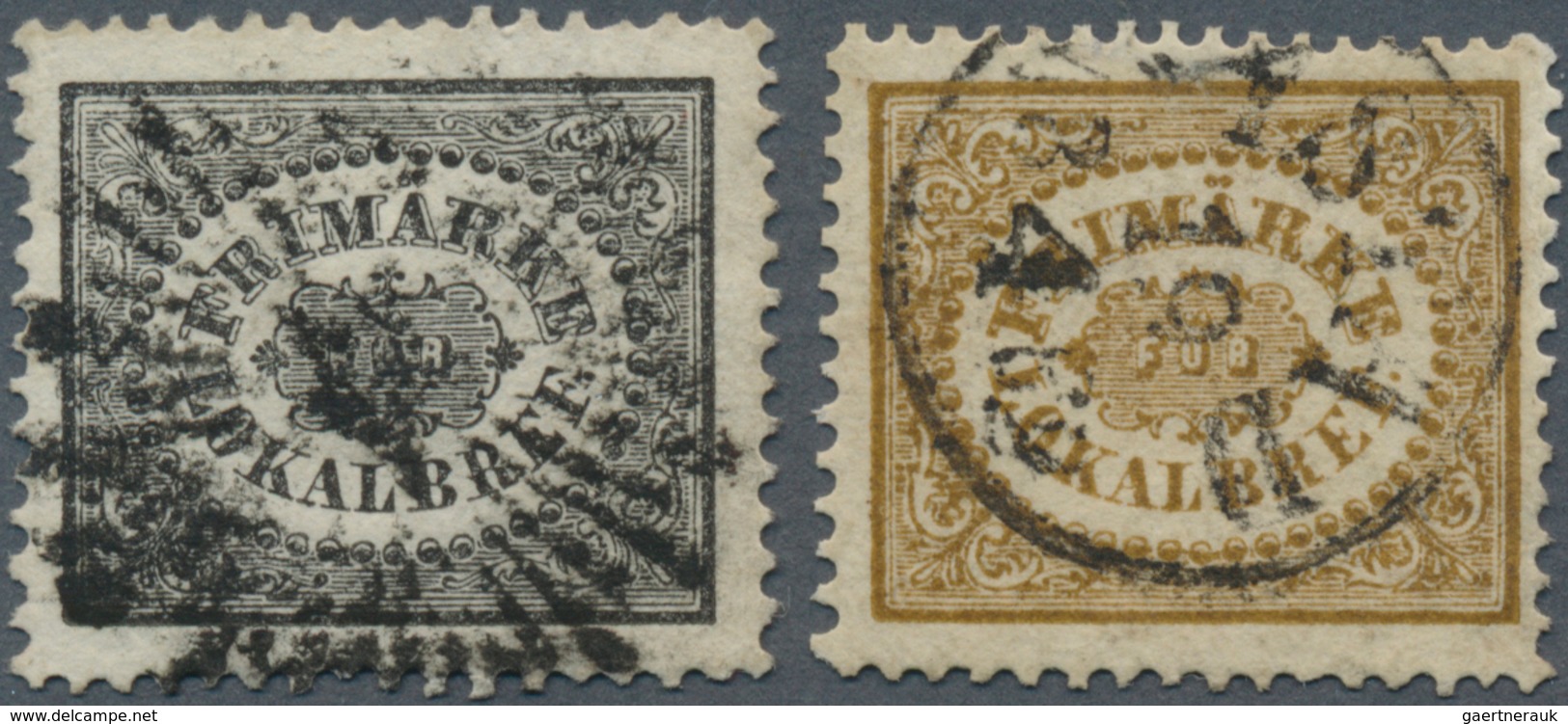 Schweden: 1858/1862, (3øre) Black Used With "Star" H/s. Plus (3øre) Brown Used With "YSTAD/19/4/1862 - Unused Stamps