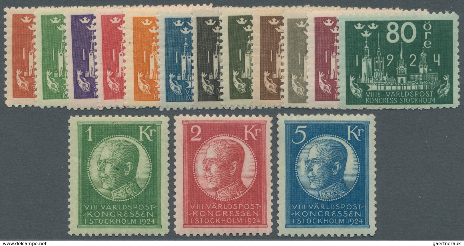 Schweden: 1924, Weltpostkongreß In Stockholm Kompletter Satz Ungebraucht Bzw. Einige Werte Auch Post - Unused Stamps