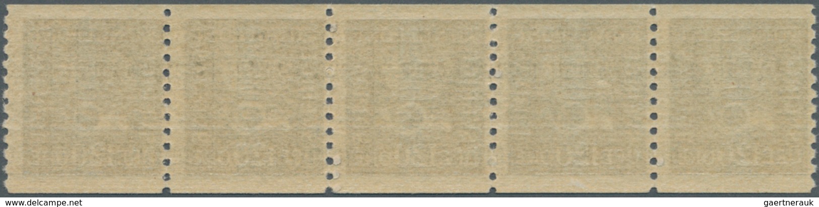 Schweden: 1925, Crown And Posthorn 120öre Black On Toned Paper Horizontal Strip Of Five, Mint Never - Ongebruikt