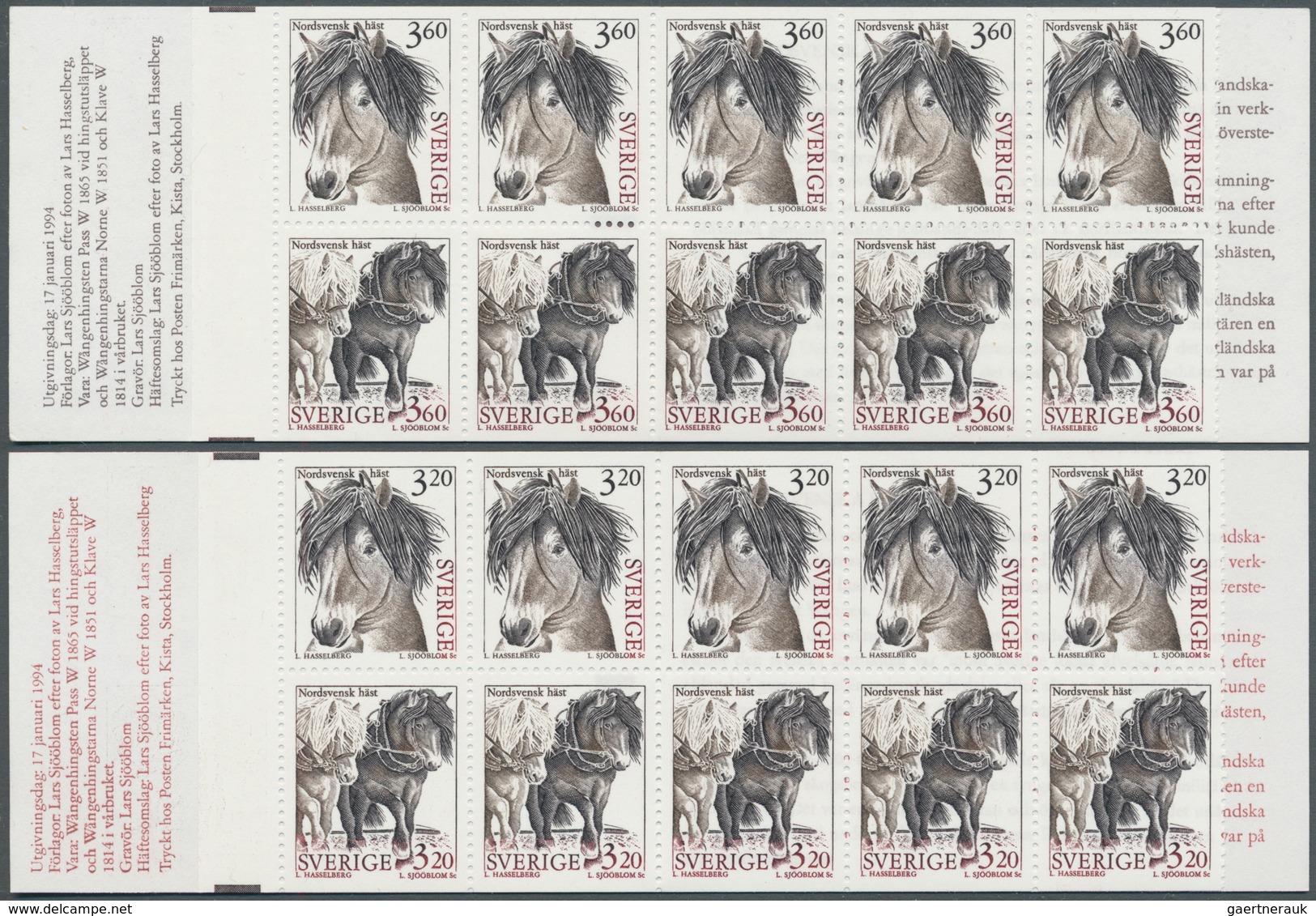 Schweden - Markenheftchen: 1994. Unique Not Issued Stamp Booklet With Not Issued Swedish Stamps From - 1904-50