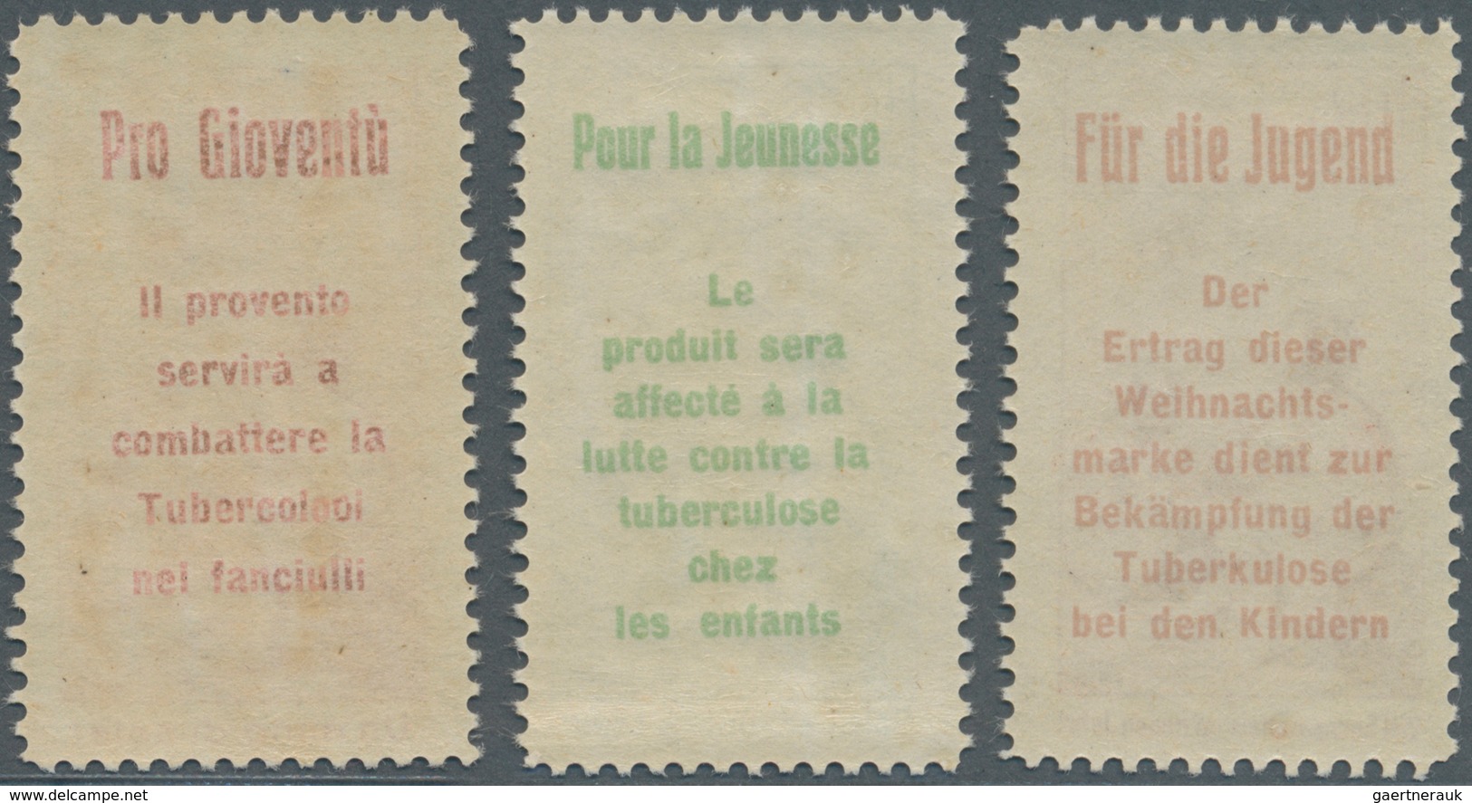 Schweiz: 1912, Pro Juventute Vorläufer, Kompletter Satz "deutsch-französisch-italienisch", Tadellos - Andere & Zonder Classificatie