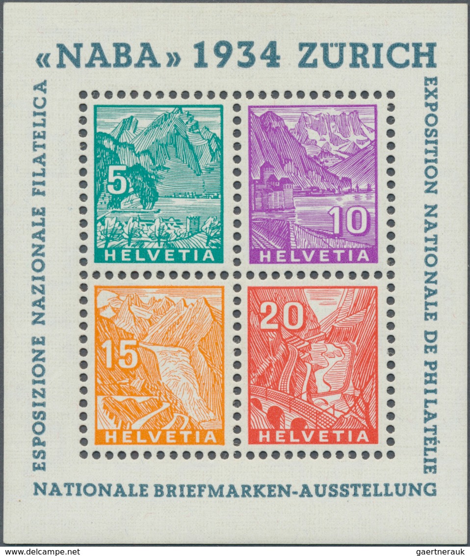 Schweiz: 1934 NABA-Block, Tadellos Postfrisch. (Mi. 800,- €) - Andere & Zonder Classificatie