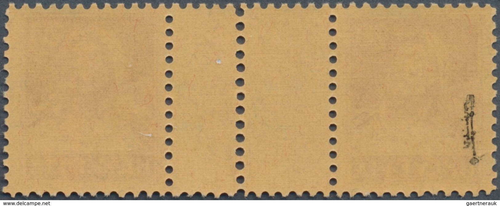 Schweiz - Zusammendrucke: 1933 Tellvater 20 Rp. Karminrot Auf Geriffeltem Papier Im Perforierten Zwi - Se-Tenant