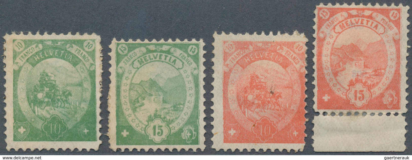 Schweiz - Hotelpost: 1885(ca), Motiv Postkutsche Und Hotel Mit Inschrift FRANCO HELVETIA, 10 C. Und - Andere & Zonder Classificatie