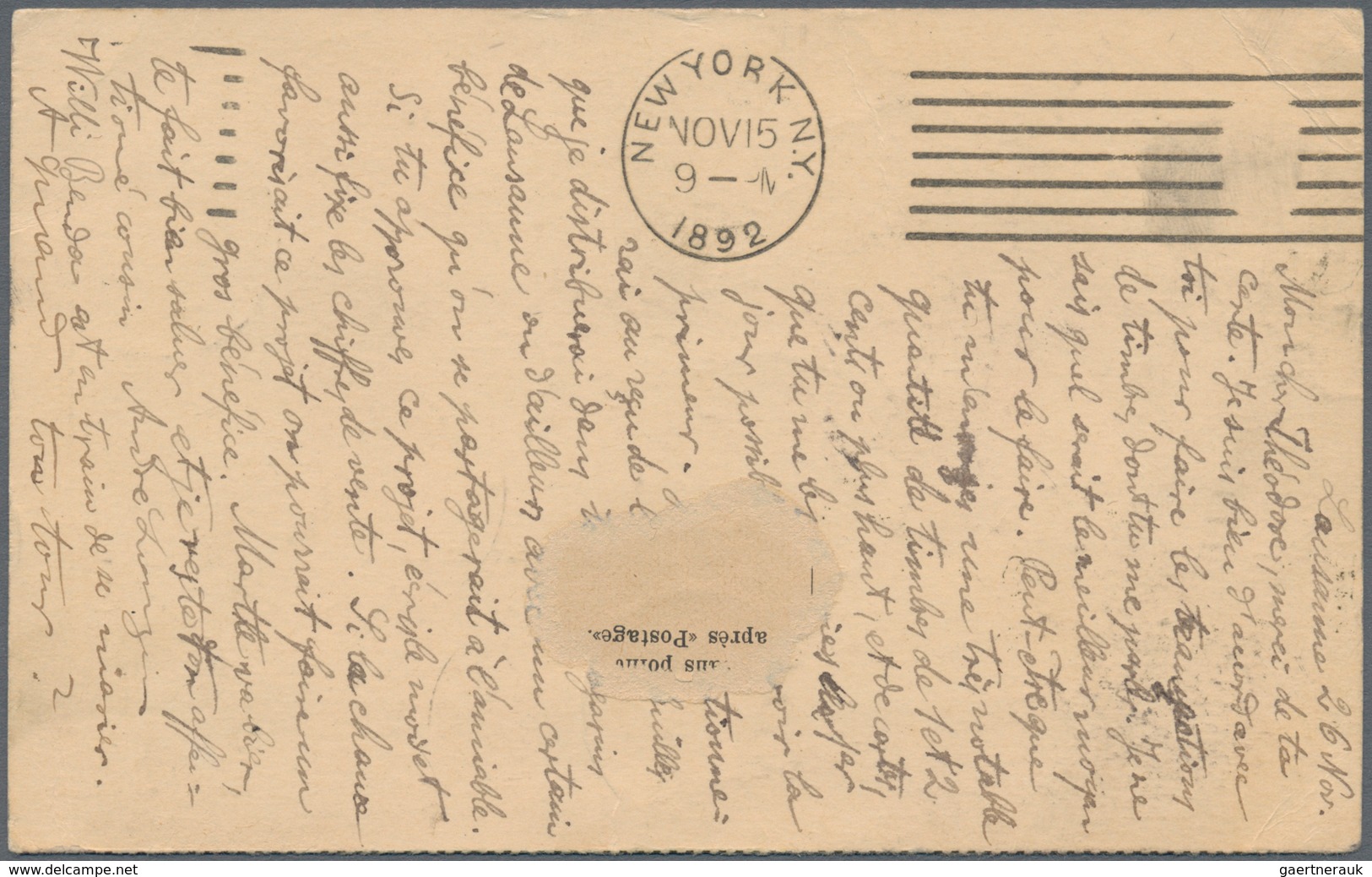 Schweiz - Besonderheiten: 1892, 5 Rp. Auf Antwortteil USA Grant 1 C. Ab "LAUSANNE 27 XI 92" Nach New - Other & Unclassified