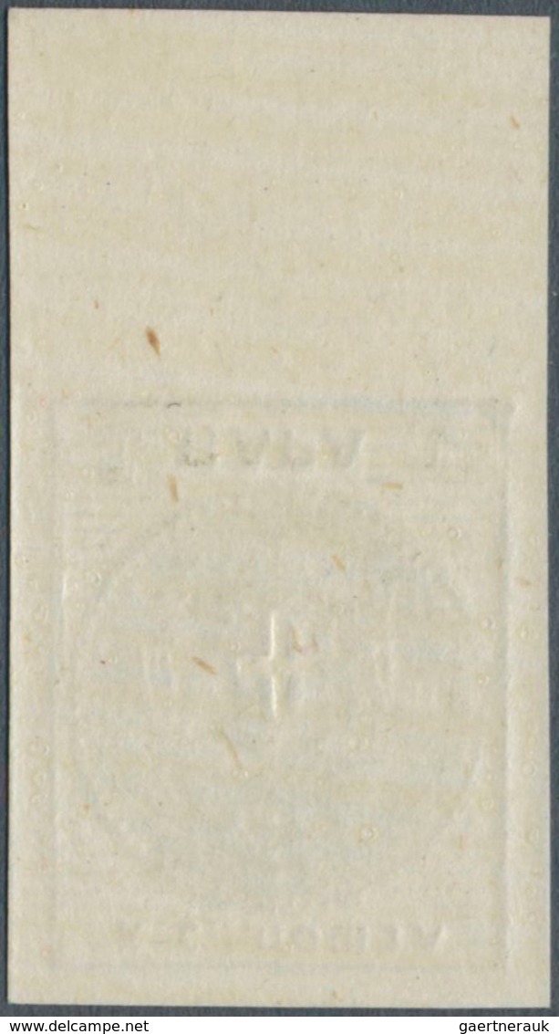 Serbien: 1866, 1 Pa. Deep Green On Deep-rose Paper, Mint Never Hinged With Lowersheet Margin, Very F - Servië