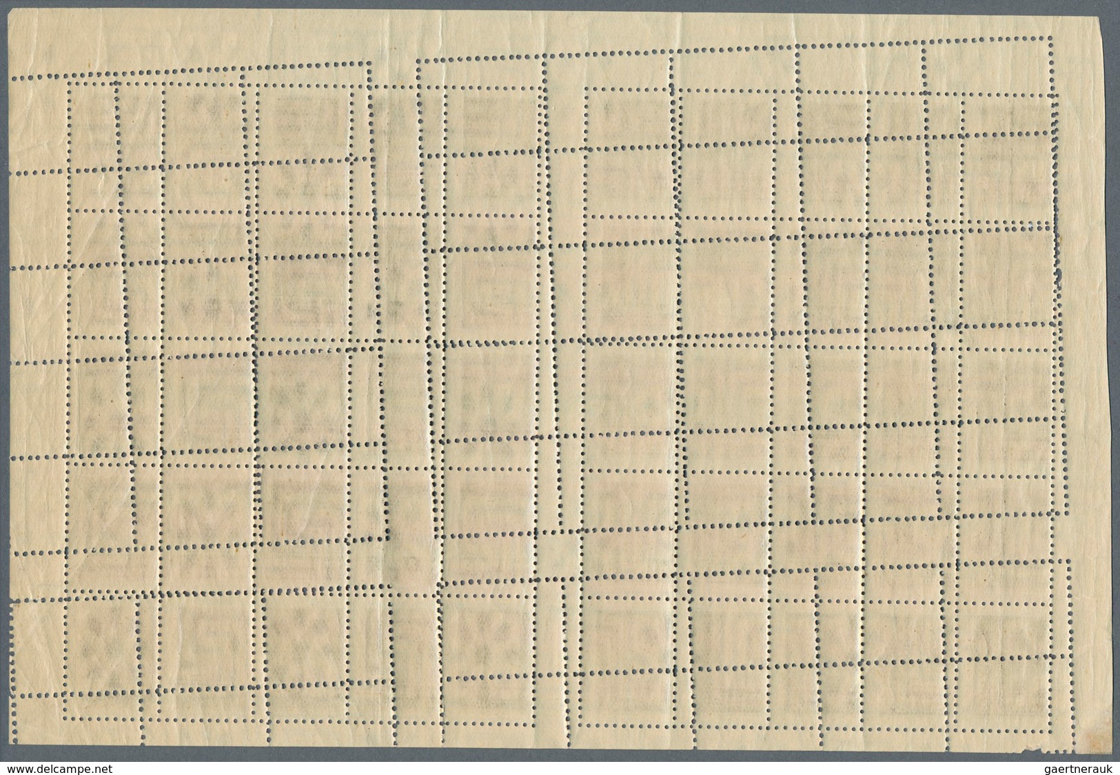 Sowjetunion: 1925: 8 Kop Dark Olive, Complete Sheet Of 2x 25 Stamps, Double Perforation, One Of Them - Gebruikt