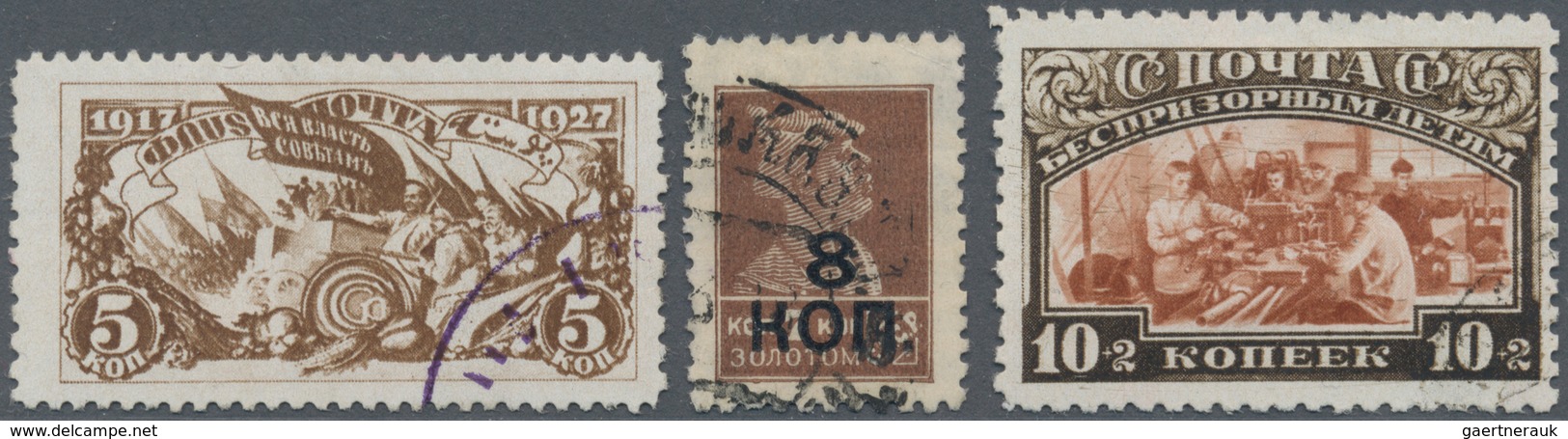 Sowjetunion: 1927-1929, 3 Better Canceled Stamps In Good Preservation. - Gebruikt