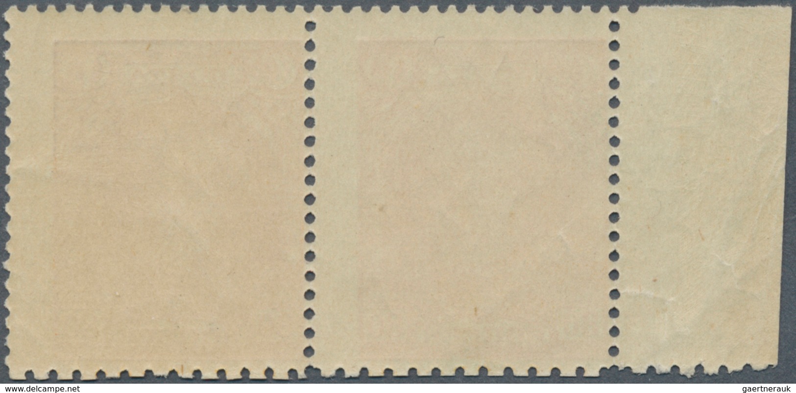 Sowjetunion: 1927-28 80k. Orange, Left Hand Marginal Pair, Variety "PERFORATED 10½ At Foot In Combin - Gebruikt