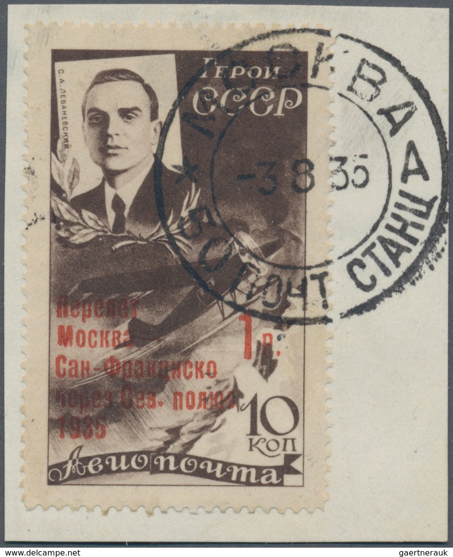 Sowjetunion: 1935, Lewanewski Flight On Small Piece. - Used Stamps