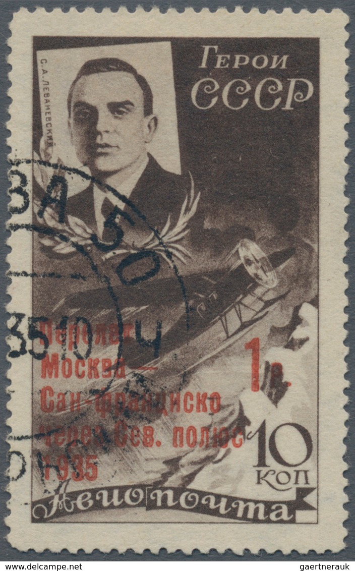 Sowjetunion: 1935, Lewanewski Flight With Horizontal Watermark, Neatly Cancelled, Signed Stolow Etc. - Used Stamps