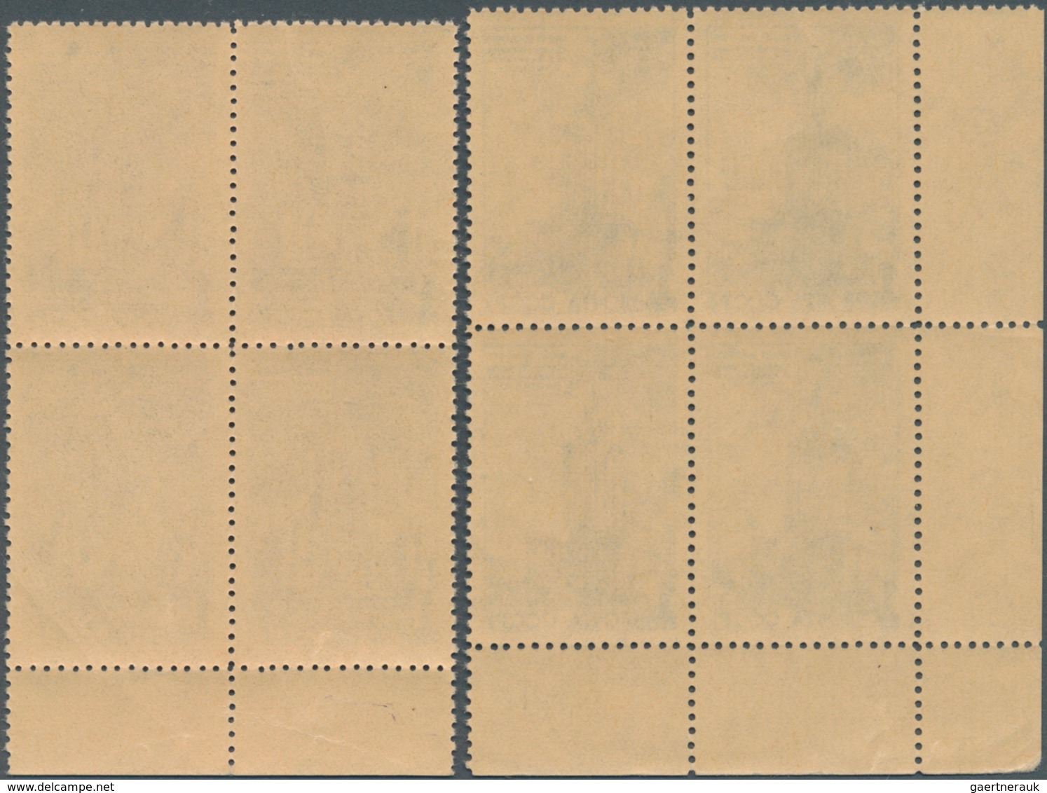 Sowjetunion: 1950 'Moscow Buildings' Short Set Of Six Marginal/corner Marginal Blocks Of Four Includ - Usati