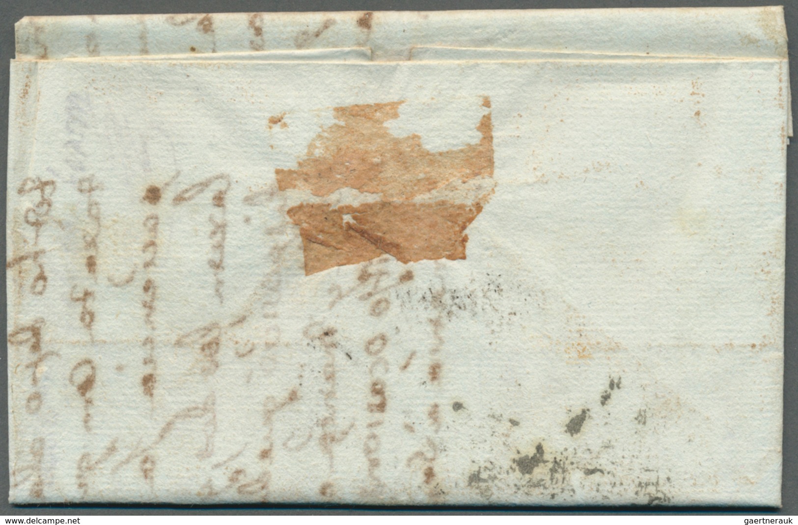 Spanien - Vorphilatelie: 1783, Folded Entire-letter Zaragoza To Martorell With M/s Tax "6" And Crown - ...-1850 Prefilatelia