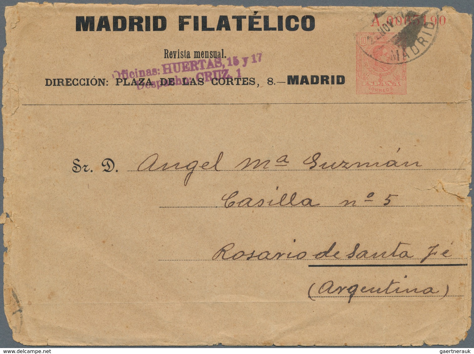 Spanien: 1910/1933: Two Private Postal Stationery Items, With 1910 'King Alfons XIII.' 10c Wrapper S - Gebruikt