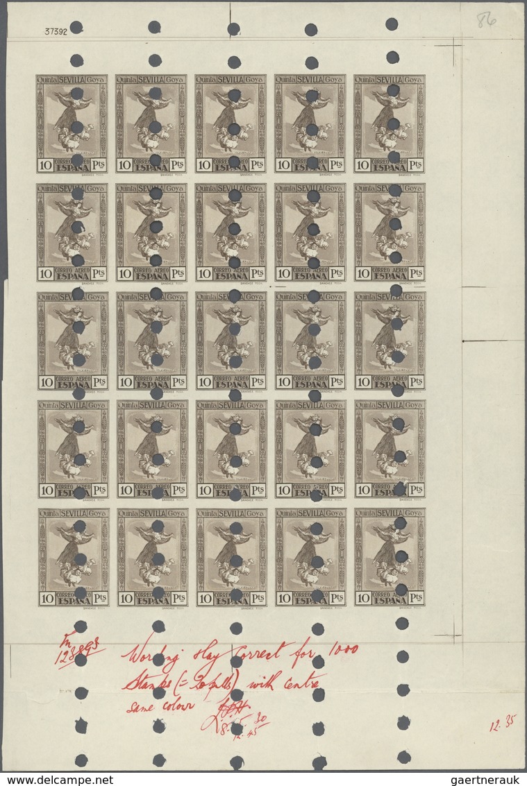 Spanien: 1930, Death Centenary of Goya, 5c. to 10pts. and express stamp 20c., set of ten different i