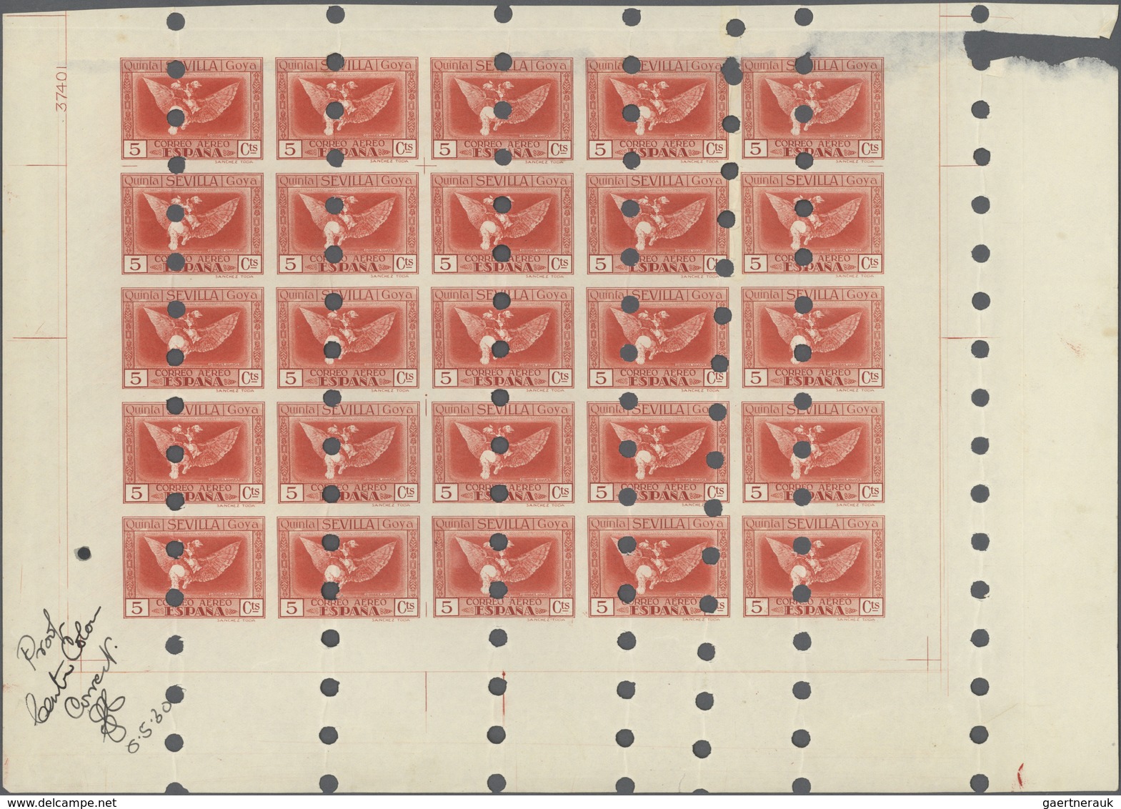Spanien: 1930, Death Centenary of Goya, 5c. to 10pts. and express stamp 20c., set of ten different i