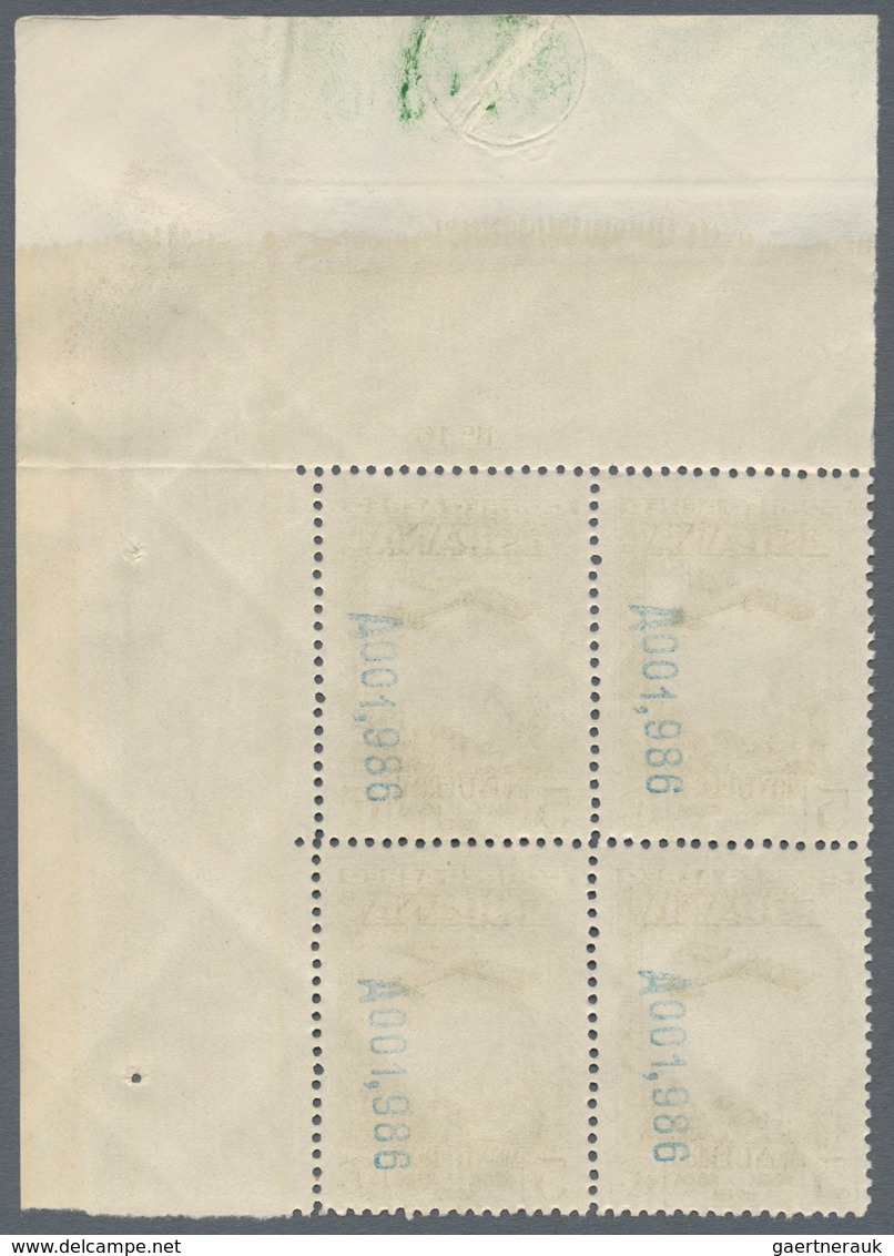 Spanien: 1931, 900 years Montserrat Monastery airmail stamps perf. 11¼ complete set of five in block