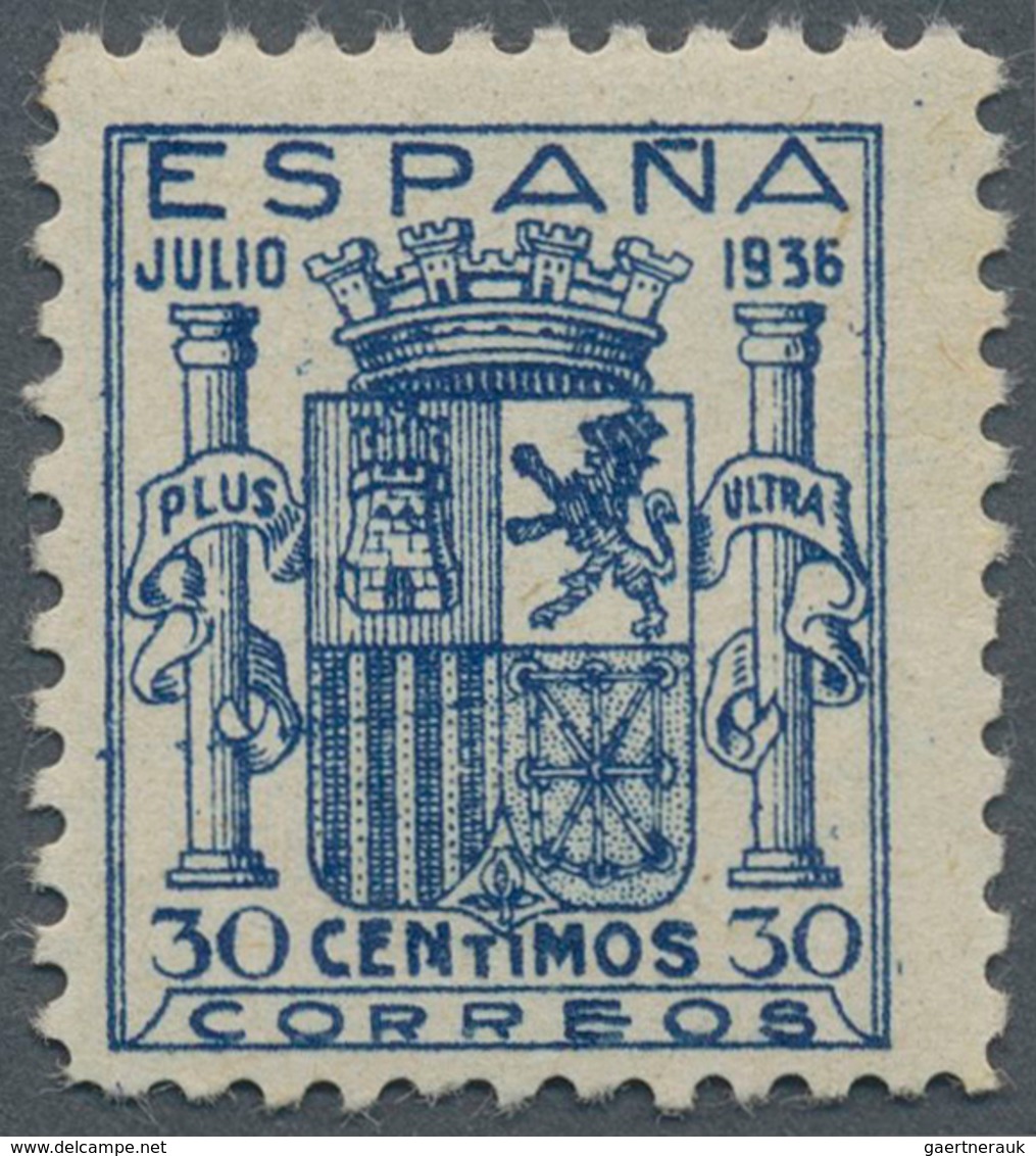 Spanien: 1936, Immaculate Copy Of This Rare Stamp, Mint Never Hinged, Photo Certificate Bergua (Edif - Gebruikt