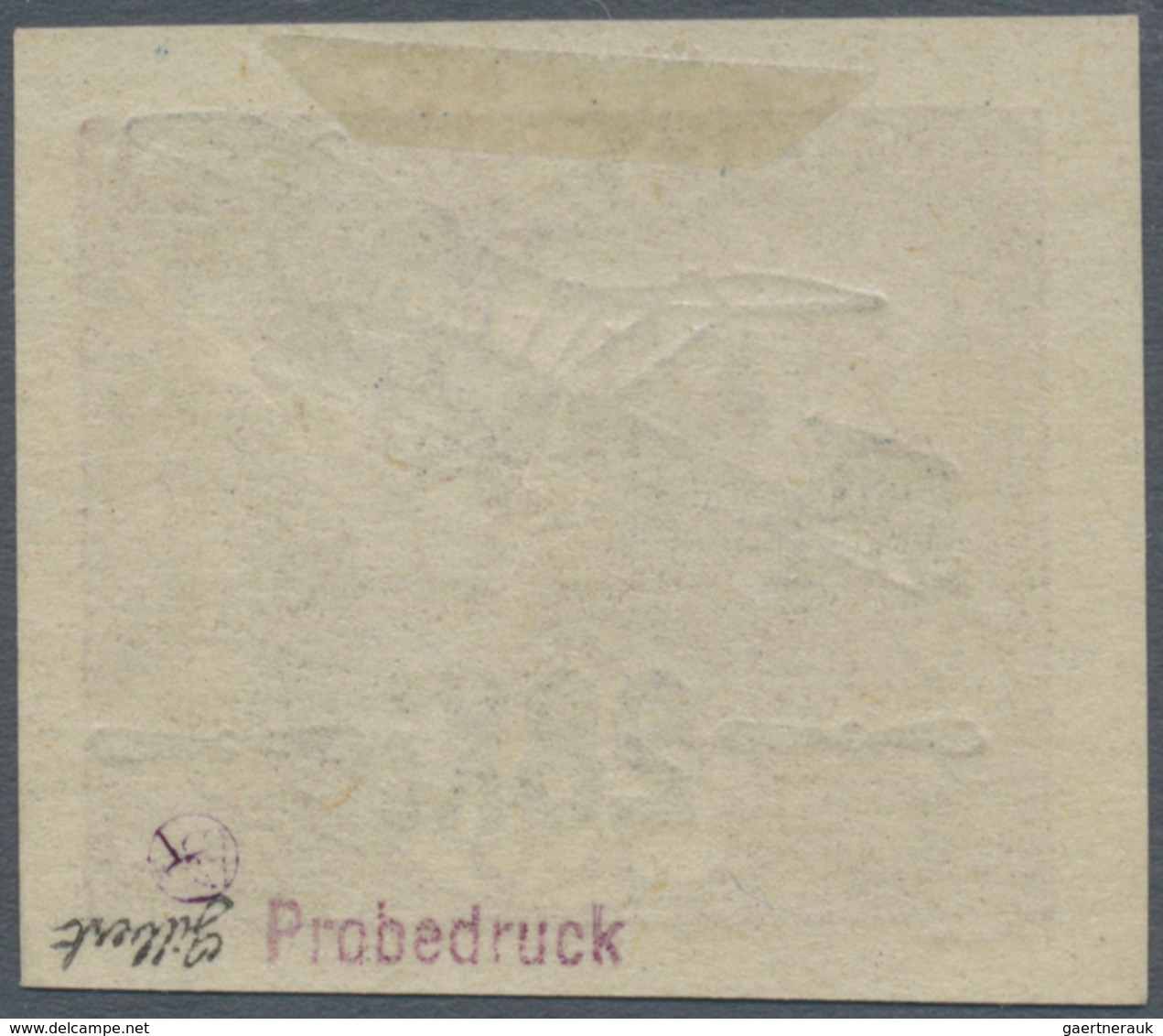 Tschechoslowakei: 1920, 28 Kc On 500 H Red-brown, Imperforated Proof Of Unissued Airmail Stamp, VF M - Other & Unclassified