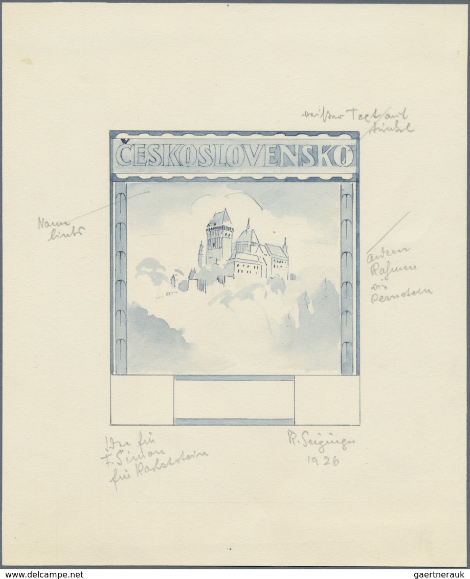 Tschechoslowakei: 1926/1931, Castles, (20h.) "Karlštejn", 1kc. "Hluboka" And (3kc.) "Orava", Three E - Altri & Non Classificati