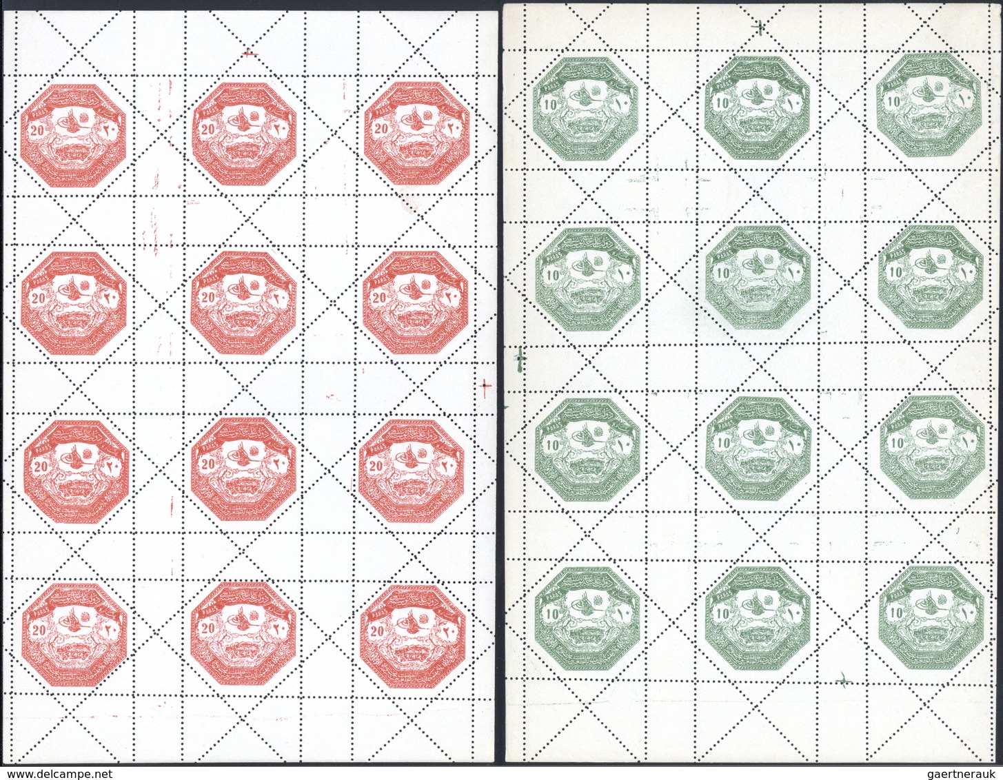 Türkei: 1898, Complete Set Of Octogonal Thessaly Issue All 5 Values In Complete Sheets Of 12 With Ma - Ongebruikt