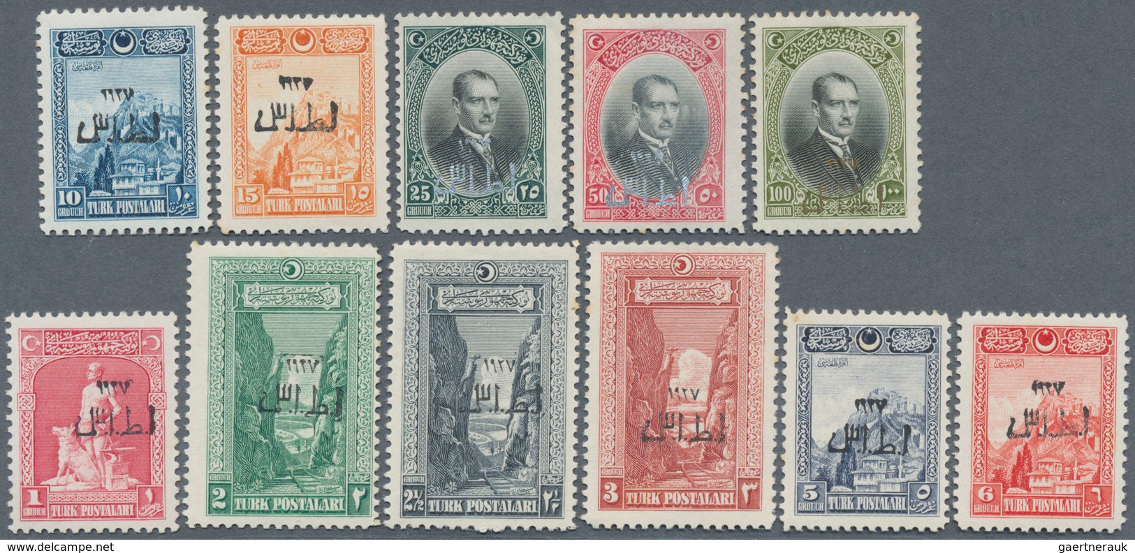 Türkei: 1927, Smyrna Fair Complete Set Of 11 Values, Mint Never Hinged, Few Toned Spots, Fine, Catal - Nuovi