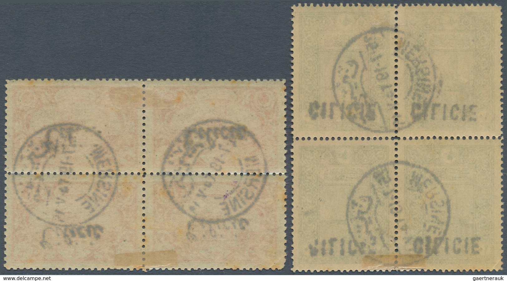 Türkei - Cilicien: 1919, Turkish Definitives 10pa. Green And 5pa. Orange With INVERTED Handstamps 'C - 1920-21 Anatolia