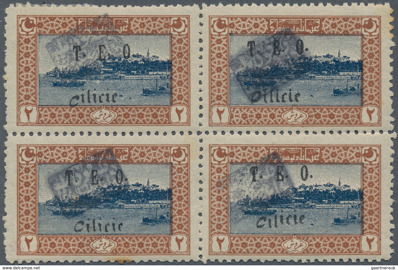 Türkei - Cilicien: 1920, "FEKE KUVAYI MILLIYE" Local Overprinted 2 Pia. Brown Slate Block Of Four, M - 1920-21 Anatolia