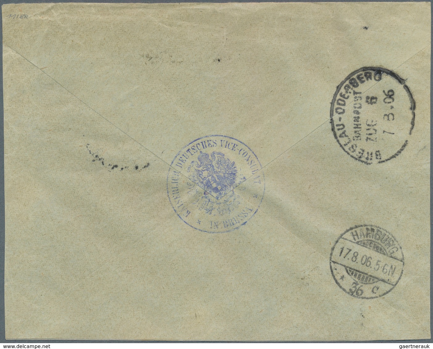 Türkei - Stempel: 1906, "BROUSSE" Cds. On Registered Uprated Used Postal Stationery Envelope With La - Altri & Non Classificati