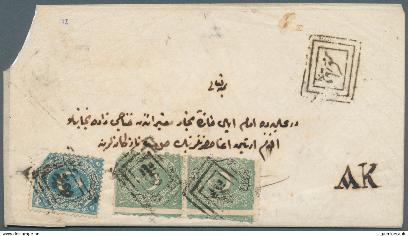 Türkei - Stempel: 1872, Envelope Tied By Very Clear "DIYARBAKIR 81" Cancellation (Isfila No.4), Fran - Altri & Non Classificati