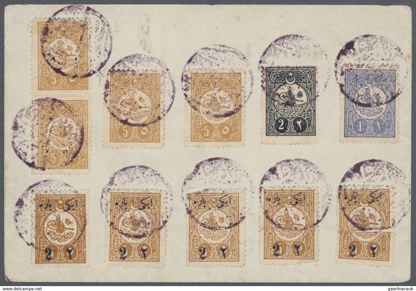 Türkei - Stempel: 1895-1909, Ottoman Telegraph Cancellations Of "MASRATA" & "GRIAN" On 20 Para Pair - Other & Unclassified