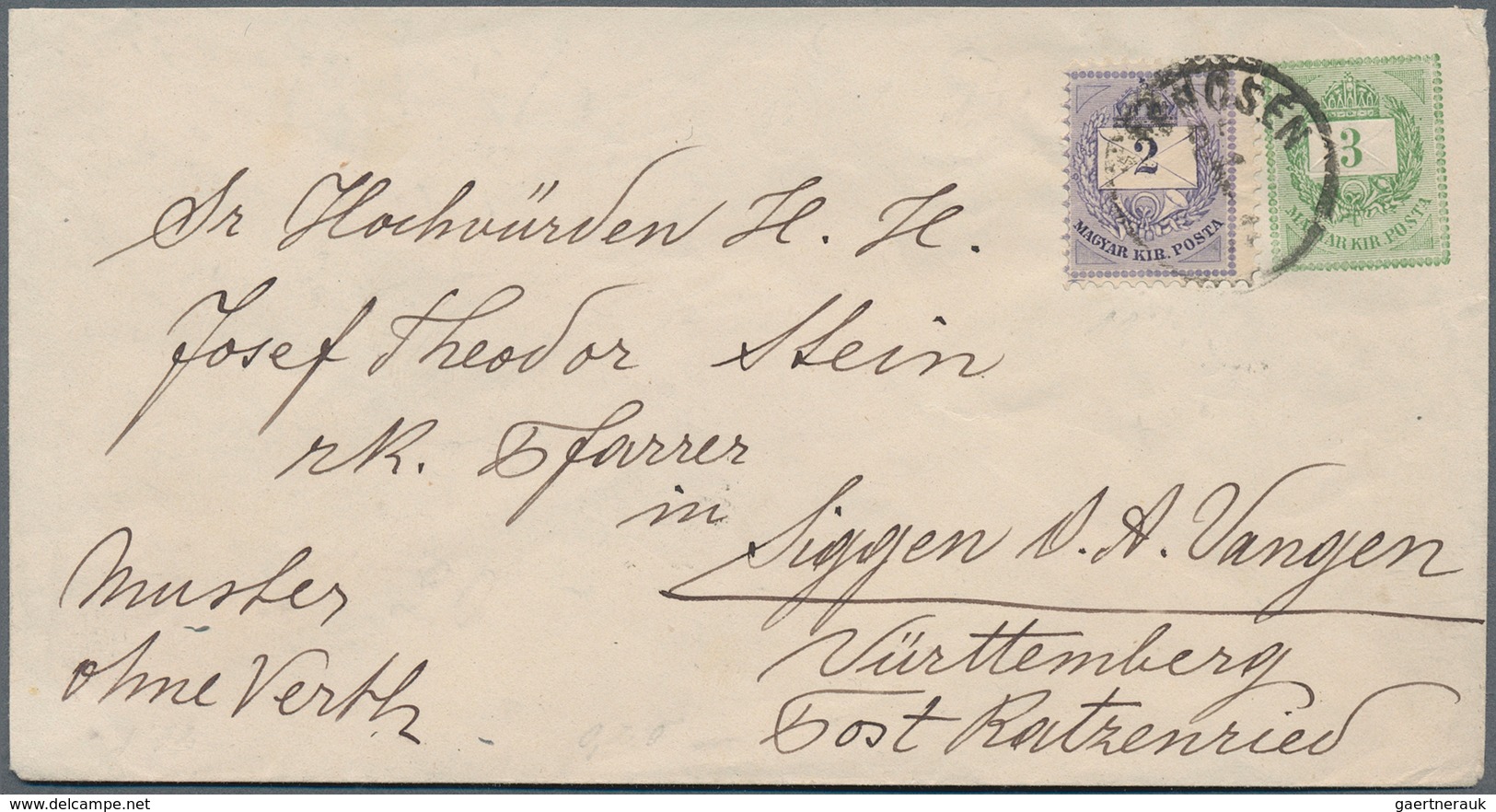 Ungarn - Ganzsachen: 1882, 3 Kr. Postal Stationery Envelope With Additional Franking 2 Kr. Violet As - Postal Stationery