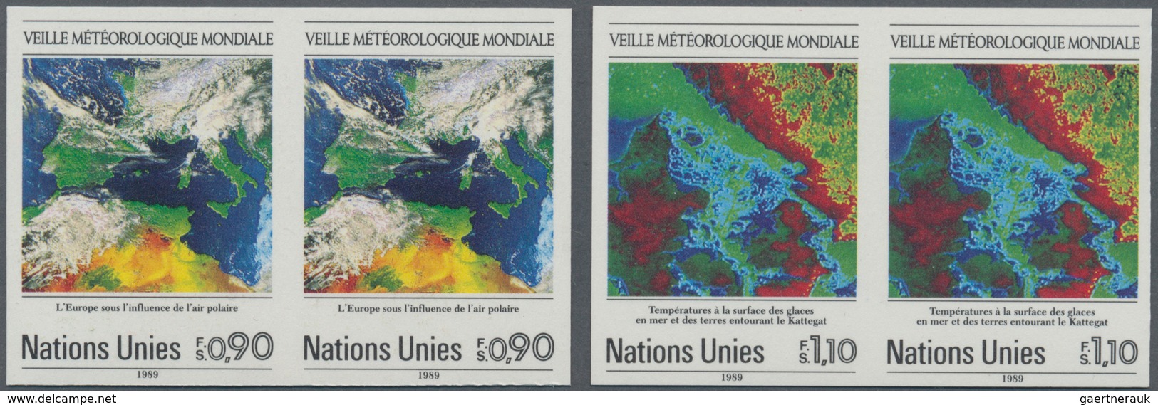 Vereinte Nationen - Genf: 1989. Complete Set "World Weather Watch" (2 Values) In IMPERFORATE Horizon - Andere & Zonder Classificatie