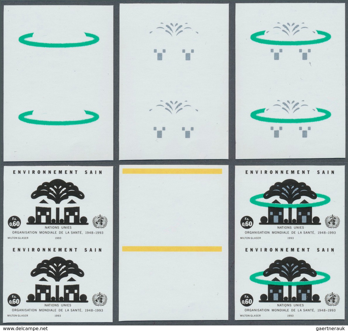 Vereinte Nationen - Genf: 1993. Progressive Proof (6 Phases) In Vertical Pairs For The 60c Value Of - Andere & Zonder Classificatie