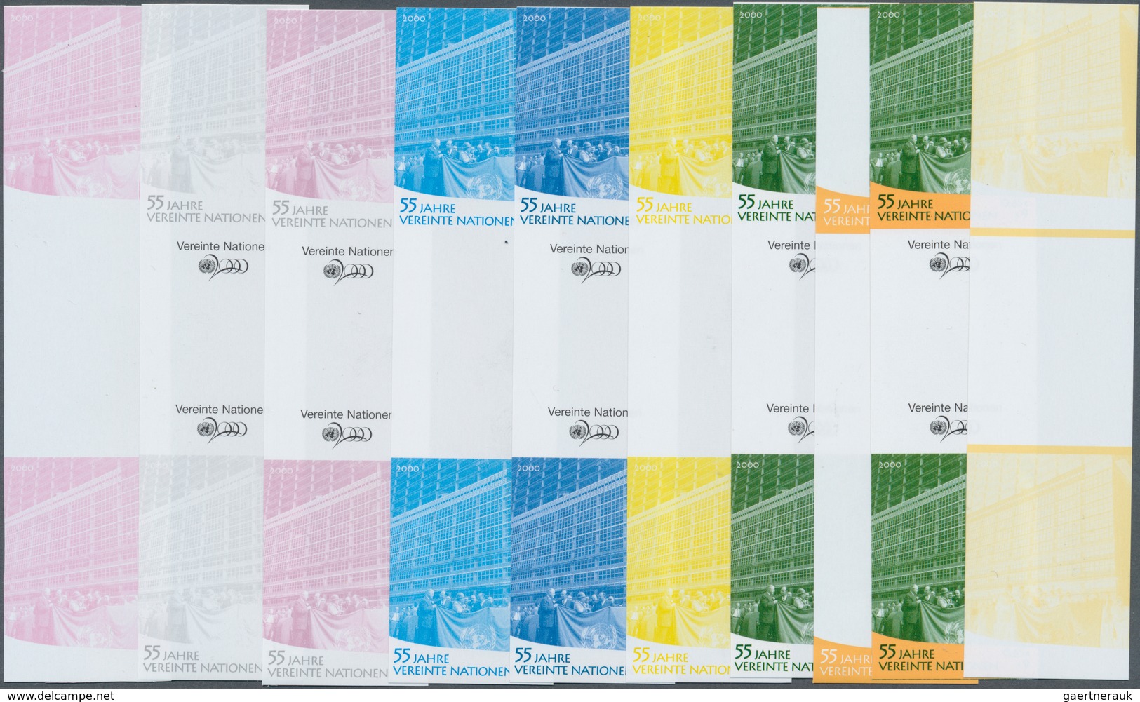 Vereinte Nationen - Wien: 2000. Progressive Proof (10 Phases), Viz Color Separations, In Vertical Gu - Andere & Zonder Classificatie