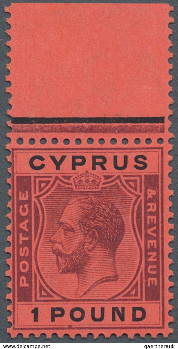 Zypern: 1924, Luxury Upper Margin Copy, Mint Never Hinged. ÷ 1924, Postfrisches Luxusoberrandstück. - Altri & Non Classificati