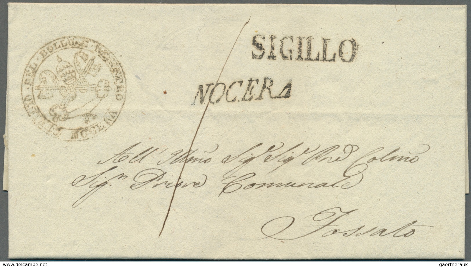 Italien - Altitalienische Staaten: Kirchenstaat: 1852, 1/2 Baj Black On Bluish Grey, Vertical Pair, - Papal States