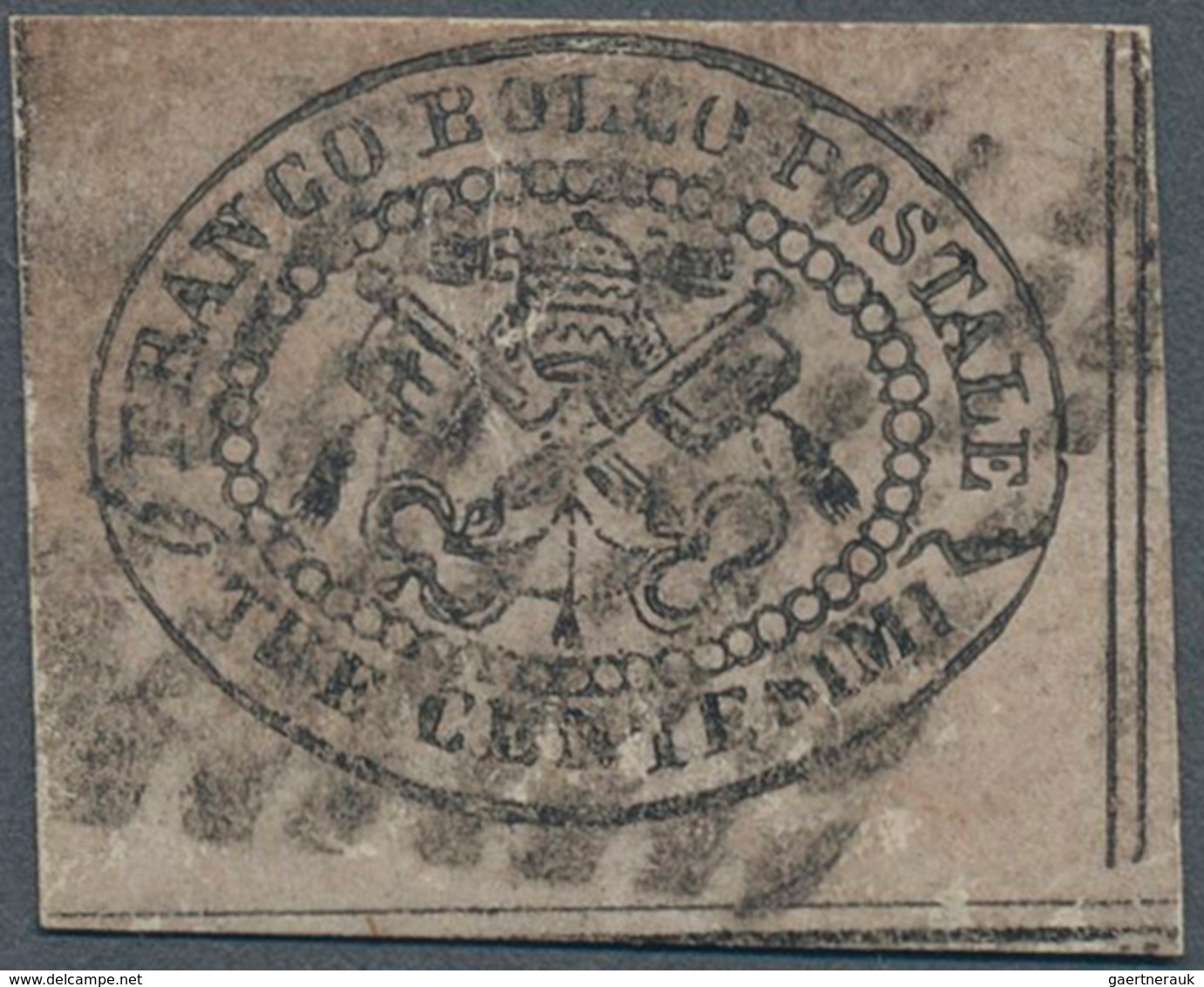 Italien - Altitalienische Staaten: Kirchenstaat: 1867, 3c. Reddish Grey, Mainly Fresh Colour With So - Kerkelijke Staten