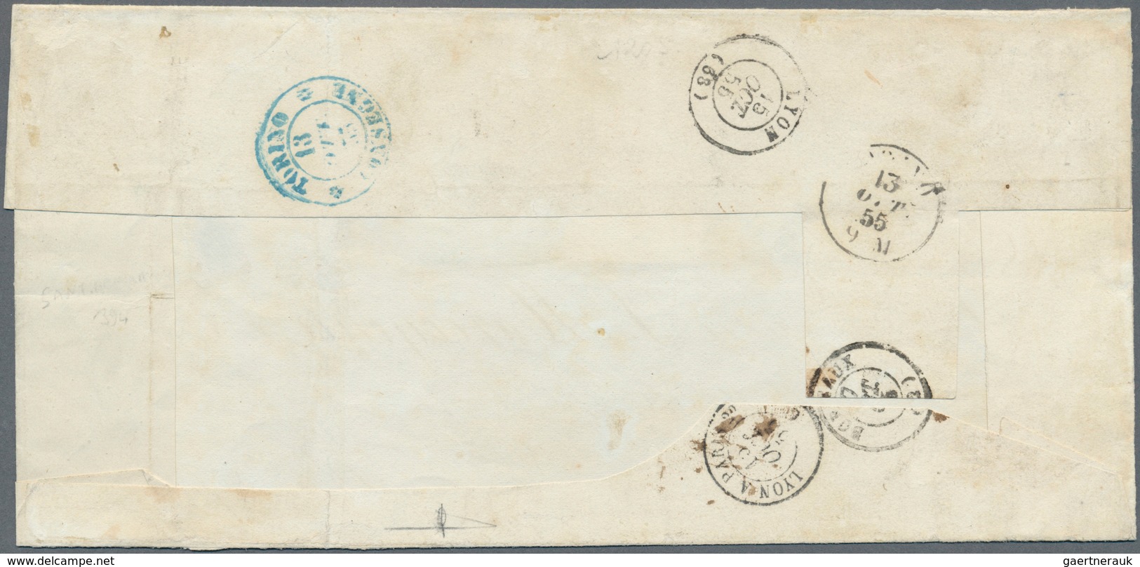 Italien - Altitalienische Staaten: Modena: 1855: Extremely Decorative FIVE COLOUR FRANKING (one Of T - Modena