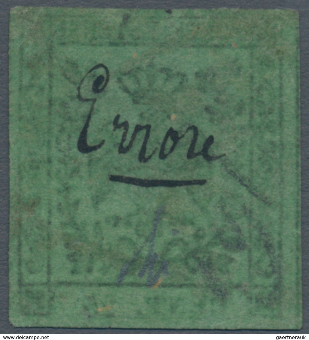 Italien - Altitalienische Staaten: Modena: 1852, 25 Cents Green, COLOR ERROR, Cancelled, Fresh Stamp - Modena