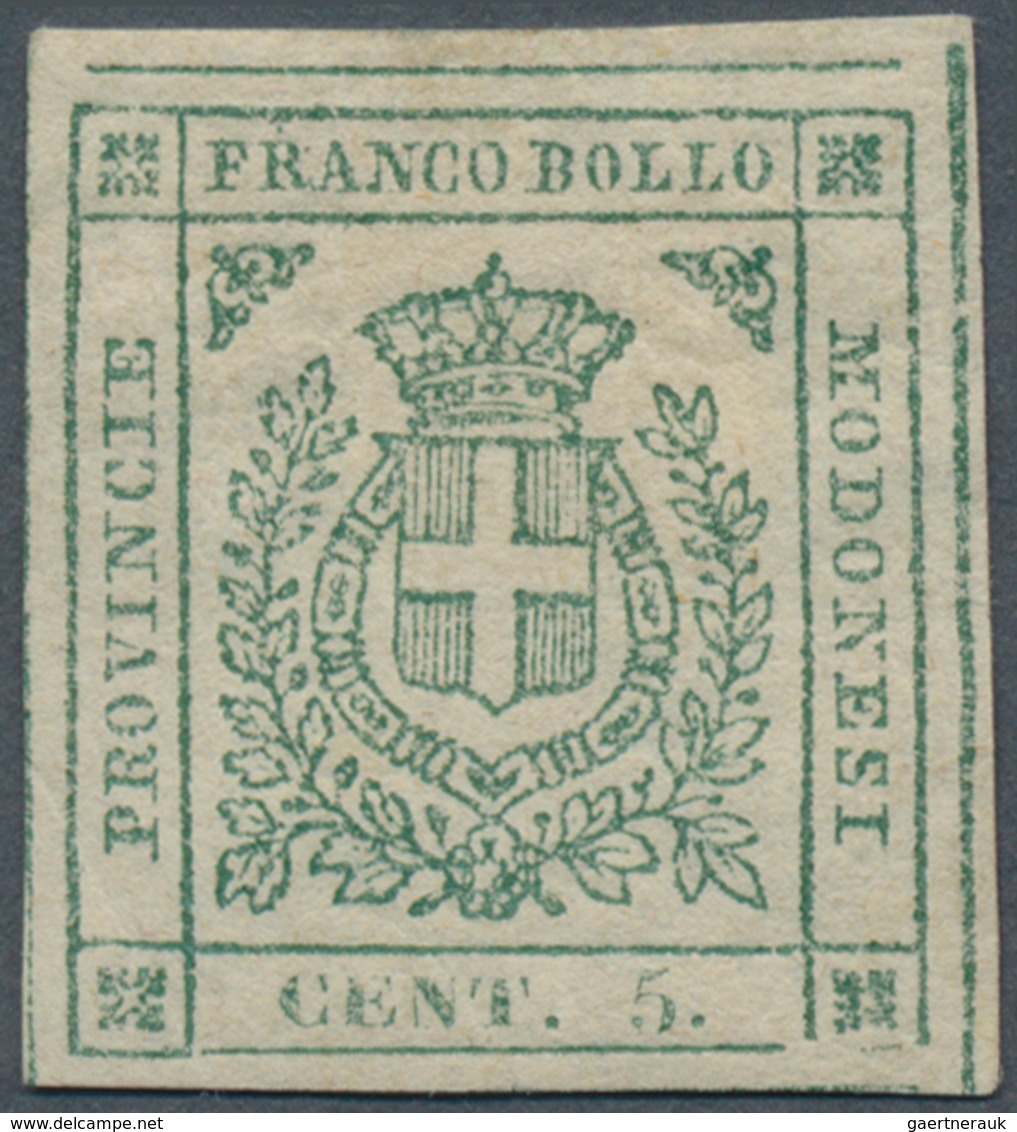 Italien - Altitalienische Staaten: Modena: 1859, 5c. Green, Fresh Colour, Full Margins, Mint O.g. Wi - Modena