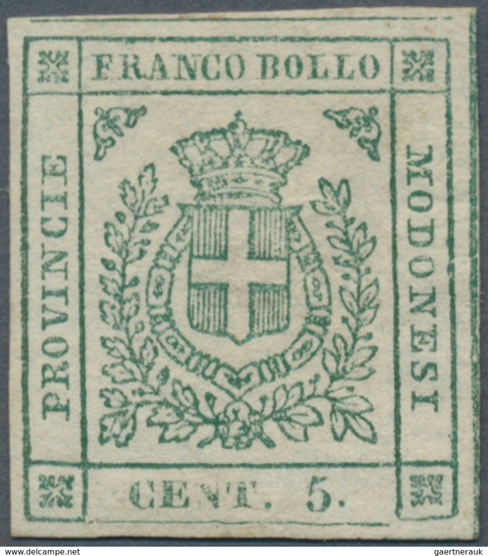 Italien - Altitalienische Staaten: Modena: 1859, 5c. Green, Fresh Colour, Touched To Full Margins, M - Modena