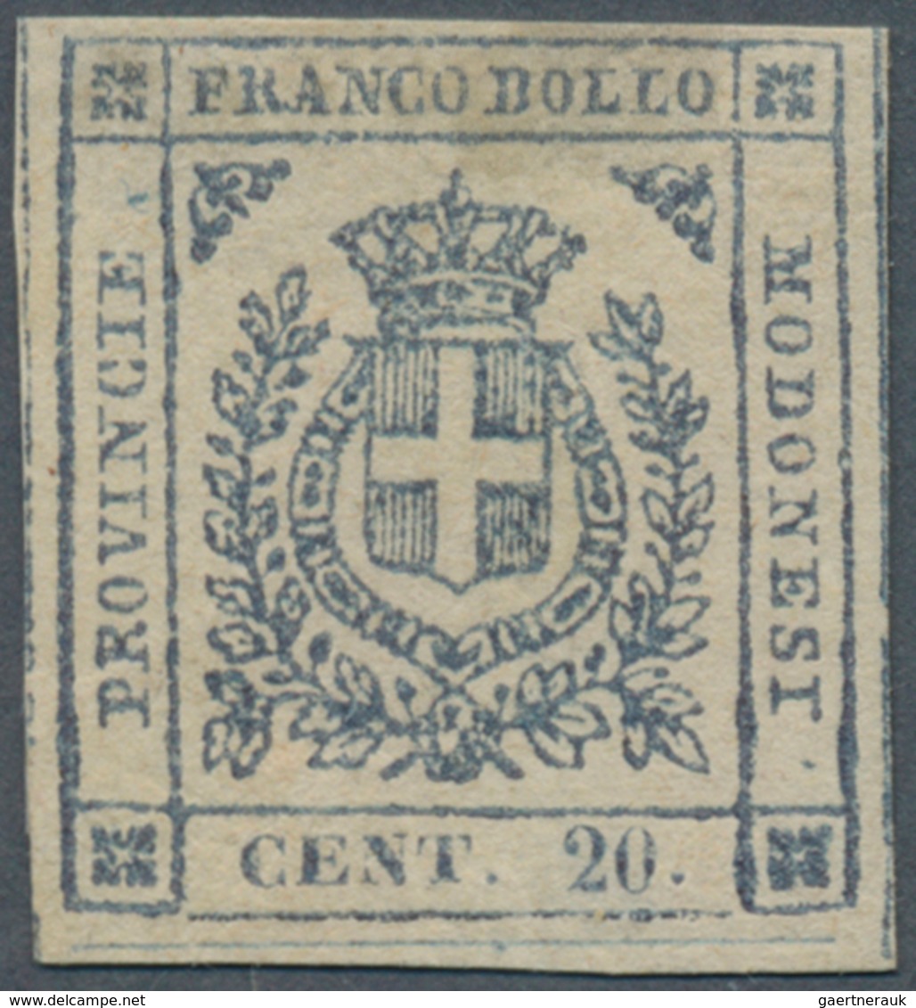 Italien - Altitalienische Staaten: Modena: 1859, 20c. Slate-violet, Fresh Colour, Close To Full Marg - Modena