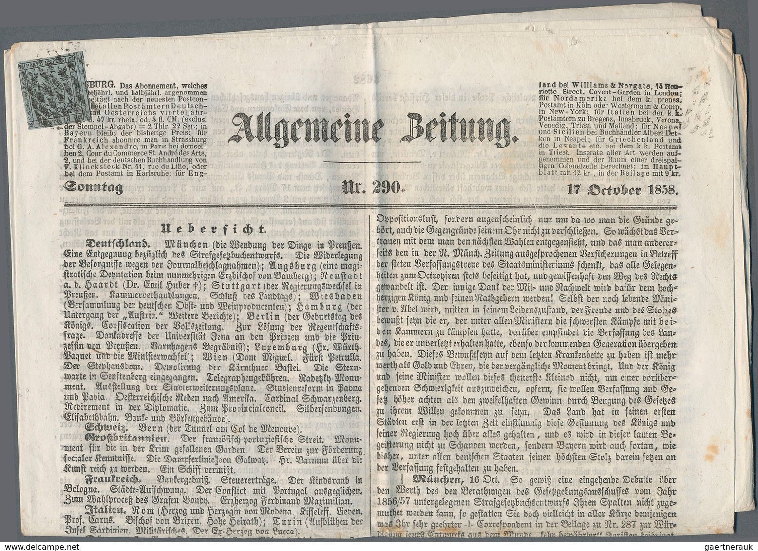 Italien - Altitalienische Staaten: Modena - Zeitungsstempelmarken: 1857, 10 C Black On Lilac-grey (d - Modena