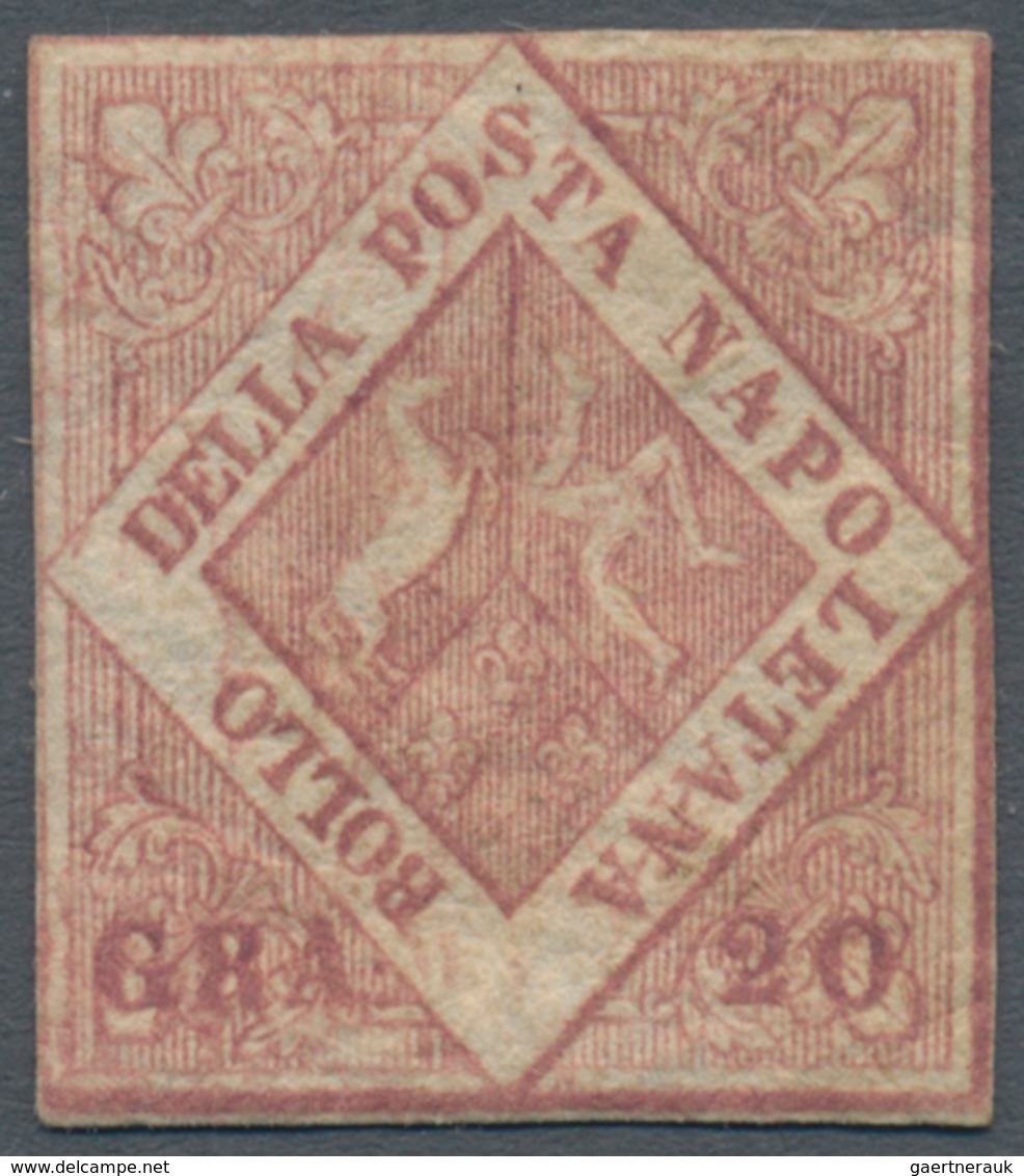 Italien - Altitalienische Staaten: Neapel: 1858: 20 Grana Brownish Pink, Mint With Gum. Sassone 15.0 - Napoli