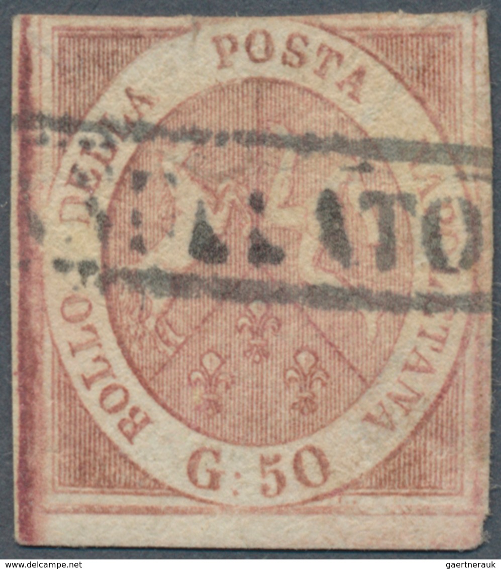 Italien - Altitalienische Staaten: Neapel: 1858, 50 Gr Brownish Rose, Fresh Color, Three Full Margin - Napoli