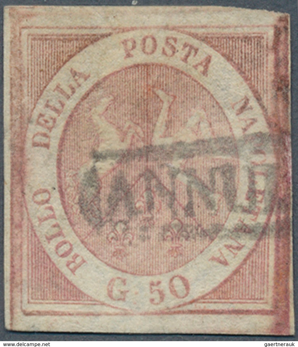 Italien - Altitalienische Staaten: Neapel: 1858, 50gr. Rose, Good Margins All Around, Some Thinnings - Naples