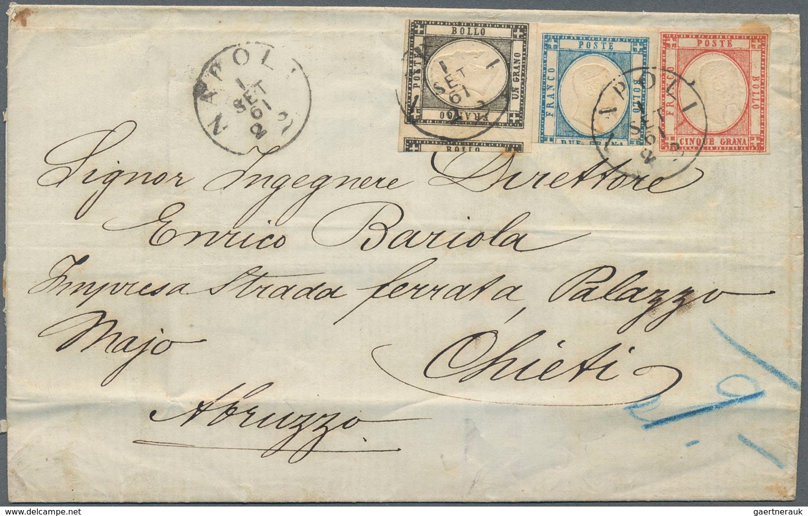 Italien - Altitalienische Staaten: Neapel: 1861, Italy - Province Of Naples: 1 Gr Black, Even Touche - Napoli