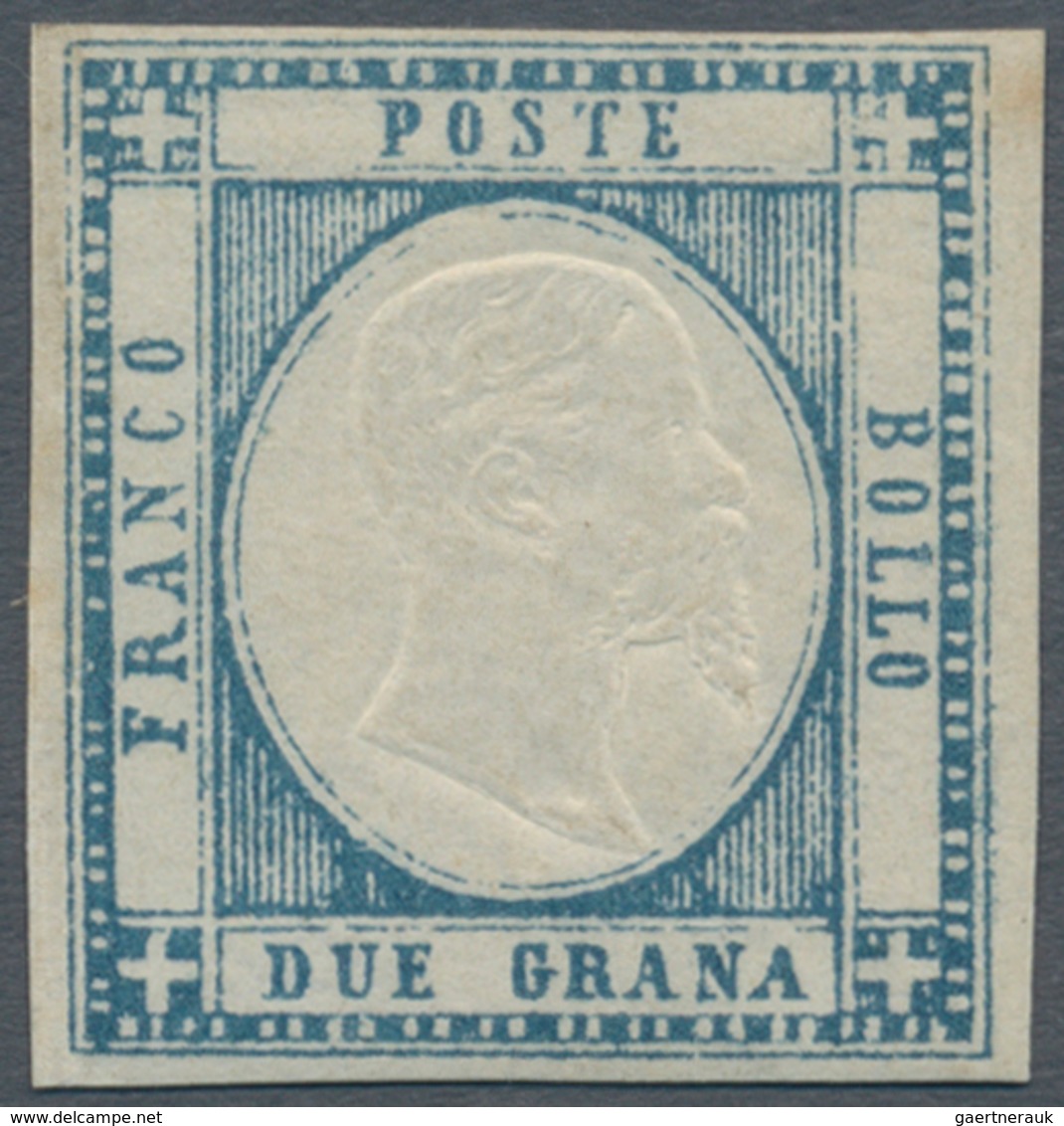 Italien - Altitalienische Staaten: Neapel: 1861, 2 Grana Greyish Blue, Mint With Gom, Signed And Cer - Napels