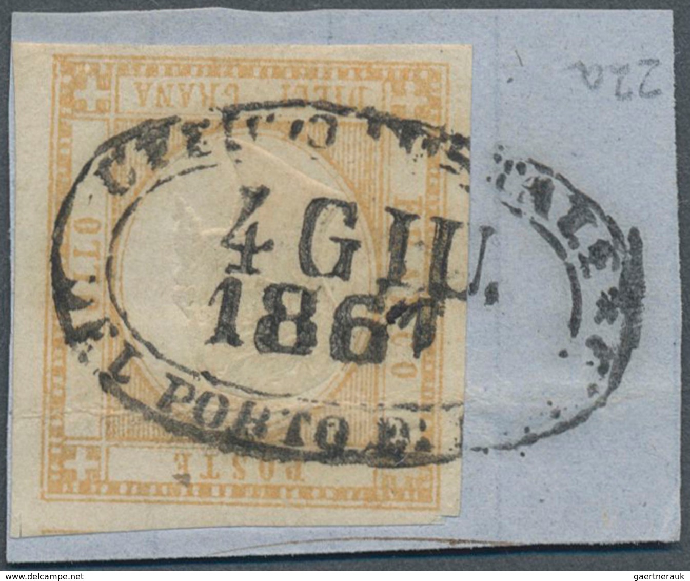 Italien - Altitalienische Staaten: Neapel: 1861, Italy - Province Of Naples: 10 Yellow-ochre, Full M - Napoli